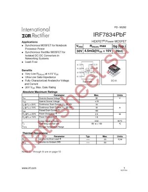 IRF7834TRPBF datasheet  